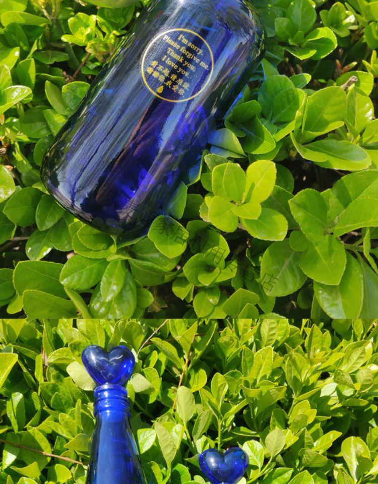 szkoyxichen蓝色太阳水瓶零极限清理工具ceeport归零心灵觉醒纯蓝玻璃