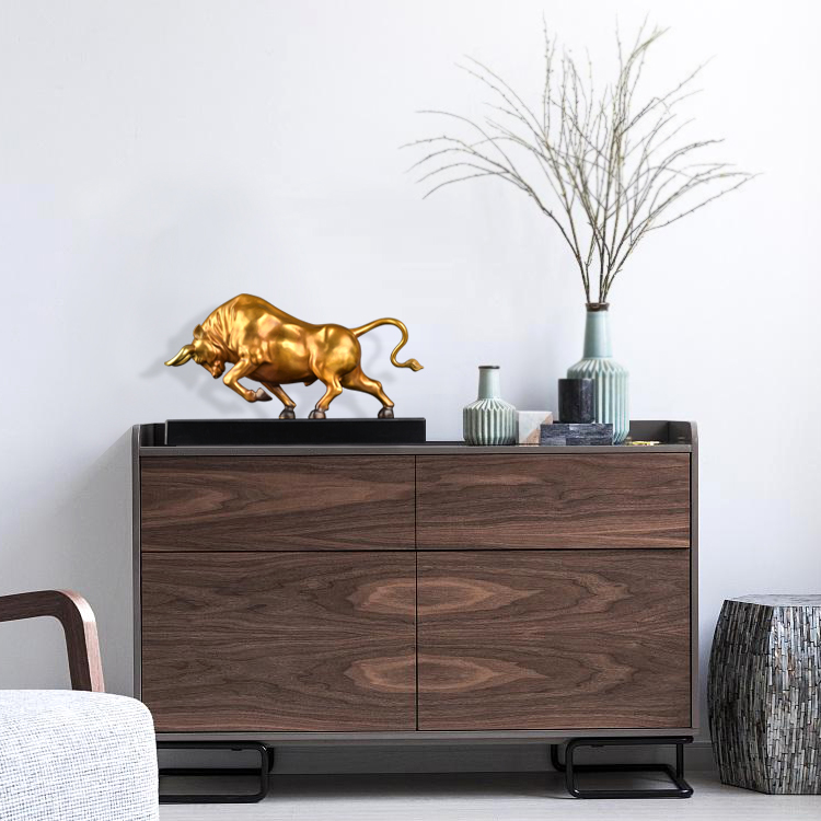 vakada轻奢铜牛摆件工艺品办公桌面摆设送人开业礼品定制牛气冲天 特