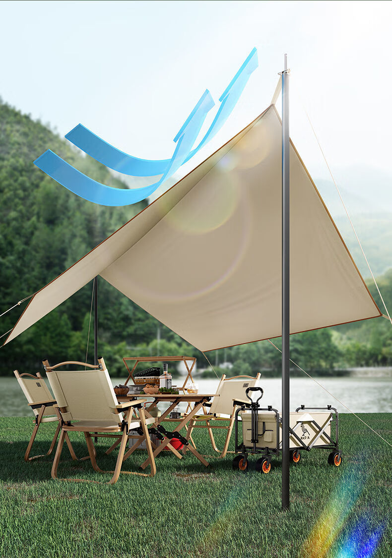 户外凉棚便携式露营遮阳防晒野餐防晒棚野营沙滩篷 搭建简易 遮阳防晒