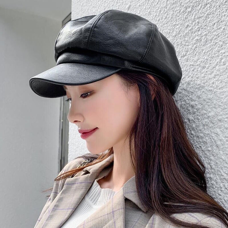 贝蕾帽女秋冬网红款帽子女秋冬日系小香风软妹子平顶军帽韩版时装