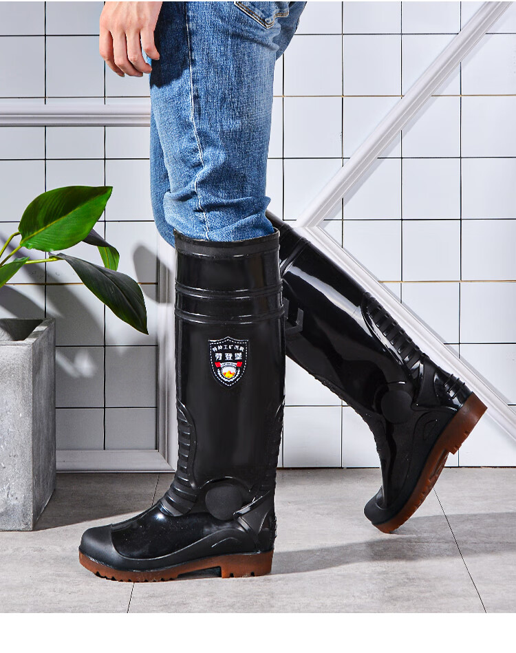 【官方旗舰】工矿靴矿山劳保雨鞋矿工靴煤矿雨鞋特高筒45厘米雨靴耐酸
