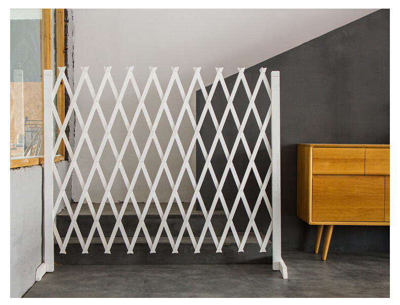 骄鹿庭院伸缩围栏木栅栏篱笆户外白色围墙护栏室内栅栏花栏栅装饰白色