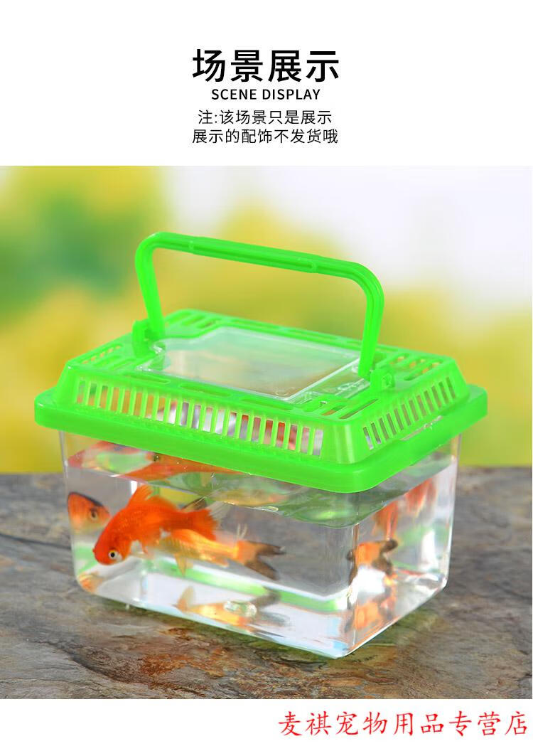 大中小号透明手提宠物饲养盒乌龟缸运输盒塑料金鱼缸封闭式盒子耐摔款