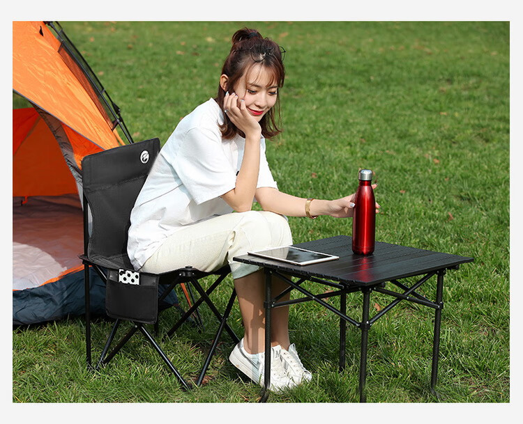 渔夫凳子美术生家用画画钓鱼地摊写生折叠坐凳旅行沙滩户 14#黑色大号