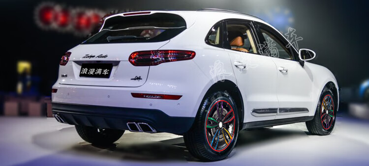 专用于17款众泰sr9轮毂贴纸改装碳纤维反光电镀轮毂修复保护贴膜b闪点