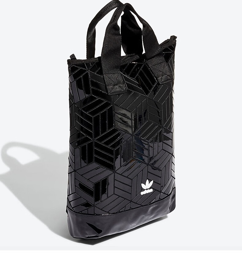 adidas阿迪达斯三叶草黑色手提双肩包运动包旅行手提包几何菱形休闲包