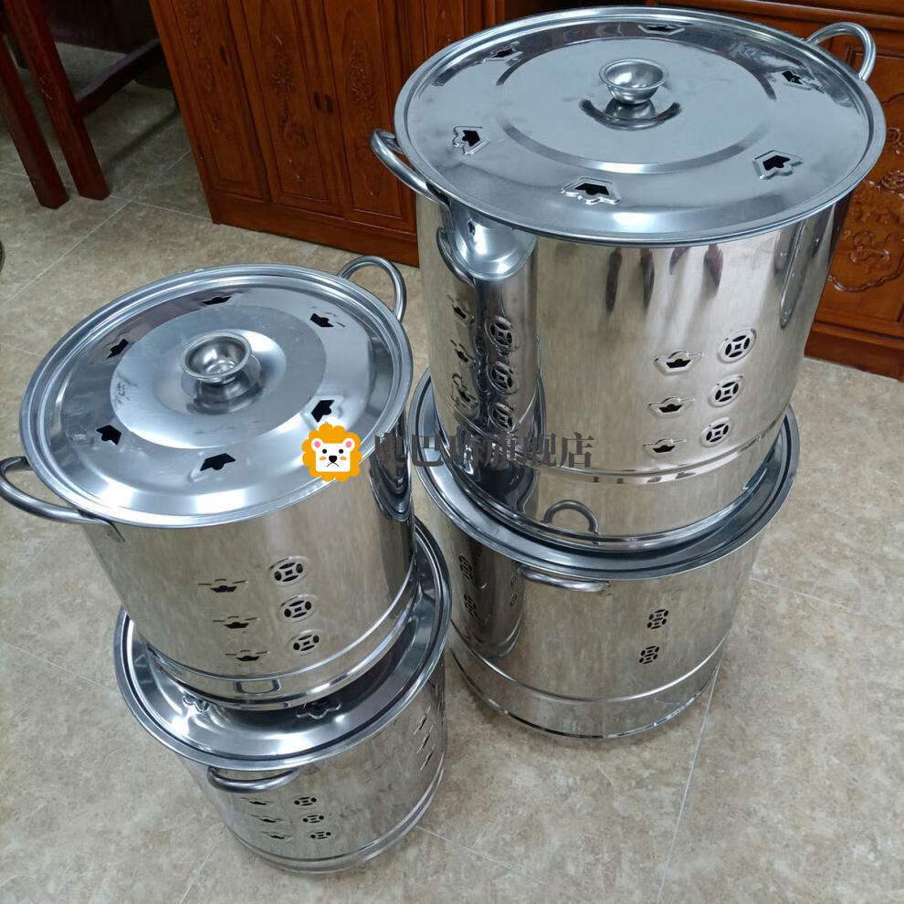 加厚不锈钢烧纸钱桶焚化炉 户外家用祭祀不锈钢烧纸桶聚宝盆纸钱桶