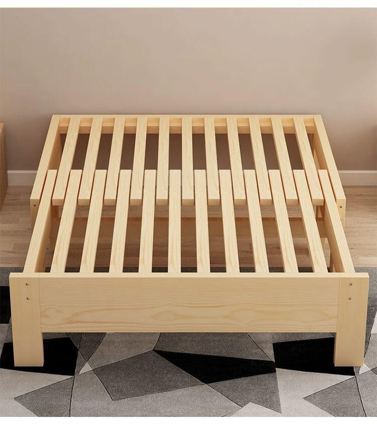 2022拖床抽拉床实木伸缩实木单人床90cm可伸缩床架无床头多功能伸缩