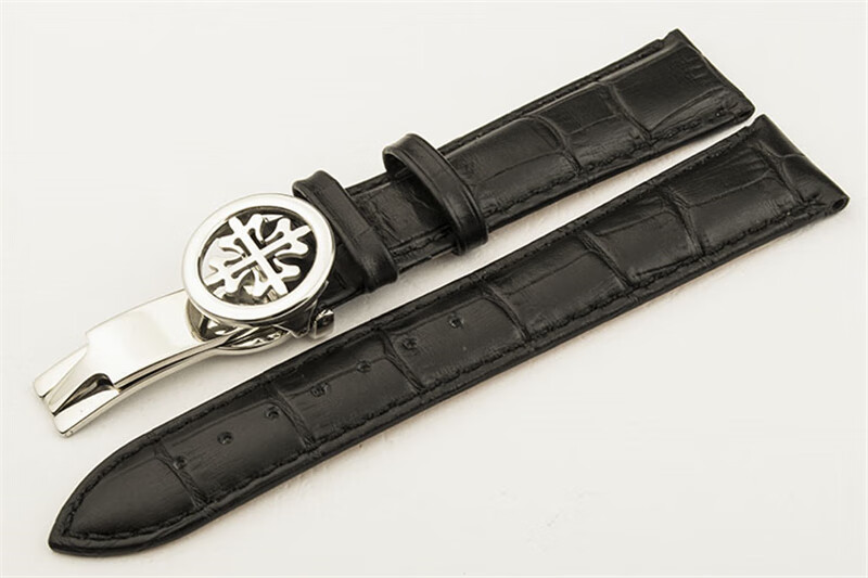 京享品质百达翡丽表带带头层牛皮pp折叠扣配件男女表柔软皮带2耐辉顿