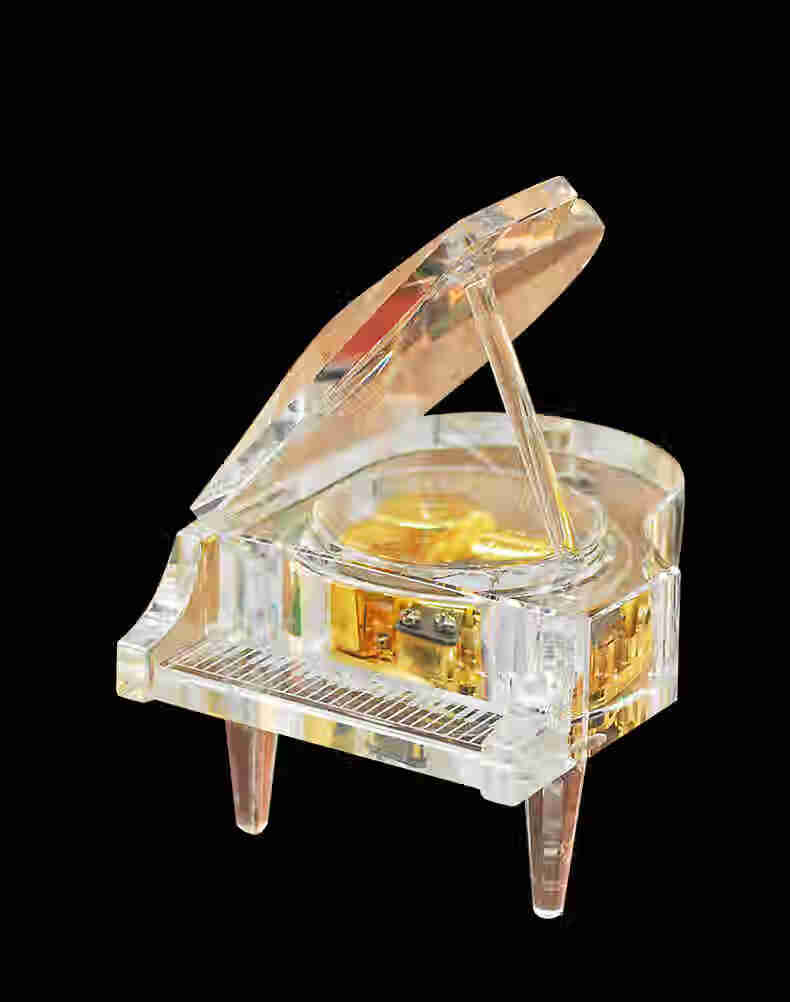 雷曼士水晶音乐盒雷曼士水晶钢琴音乐盒八音盒天空之城18音金色机芯