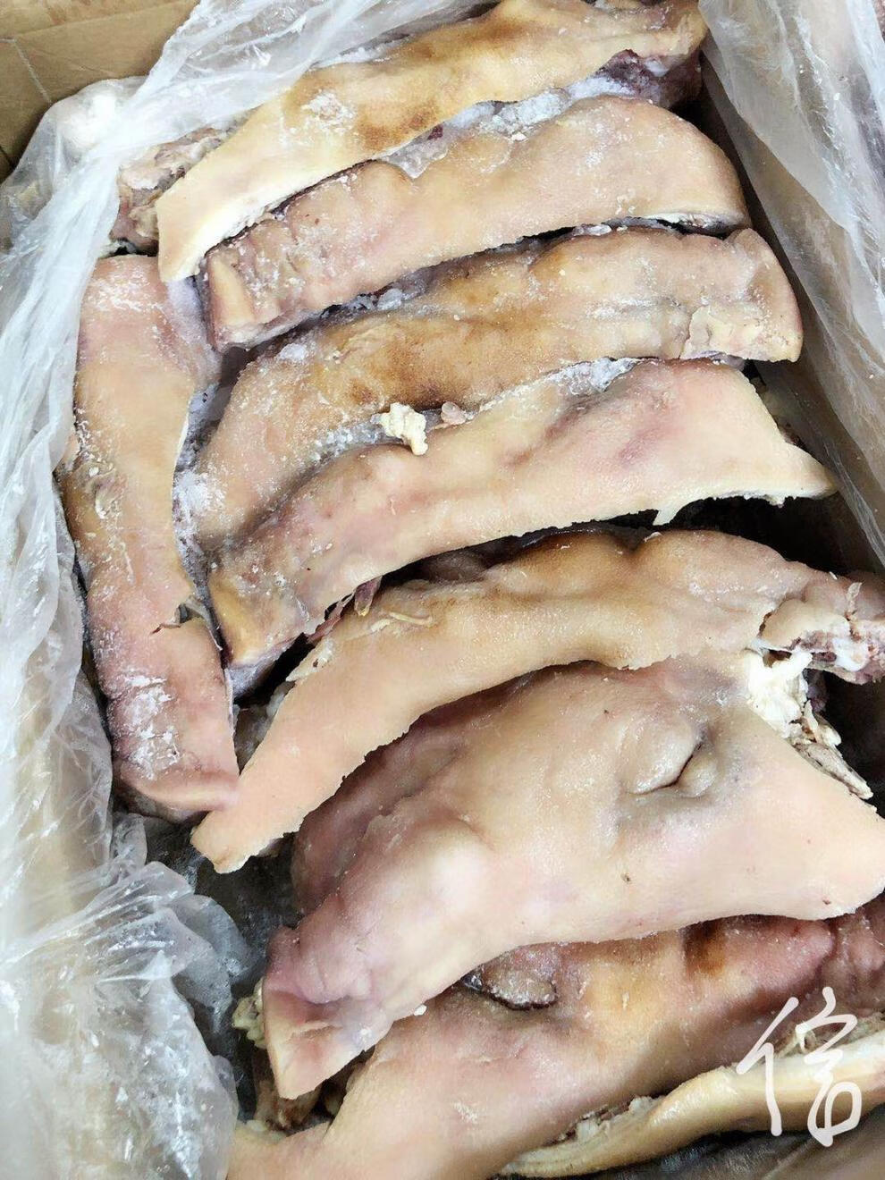冷冻猪头肉半成品去骨猪脸肉无耳猪半脸肉毛重19斤苏浙沪皖地区拍这个