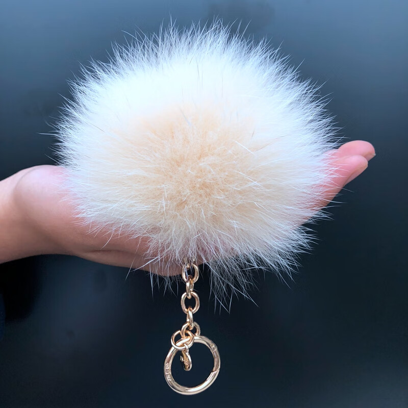 毛毛球挂件大叔仿狐狸毛球包包挂件背包毛绒挂饰车钥匙饰品10迷你可爱