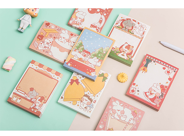 腾亿优品 网红便签纸学生用便签分装小本子便签本创意可爱卡通少女