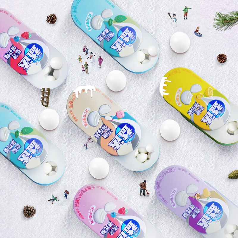 益达雪融 益达雪融薄荷糖4罐装夹心充气糖果盒装小粒随身清新口味