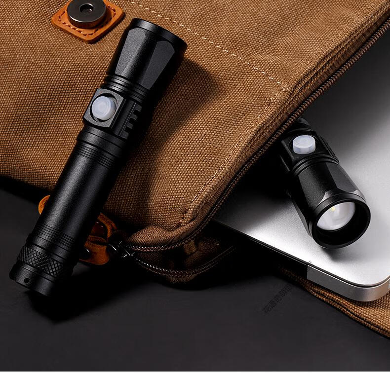 荧光灯手电手摇式手电筒手电筒小型学生手电筒强光充电小型变焦学生