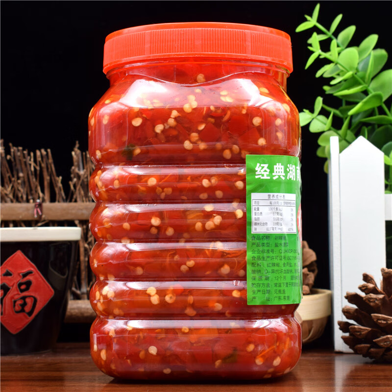 地道湘菜风味军杰剁辣椒1200g*2瓶 剁椒蒸鱼头辣椒酱佐餐下饭菜