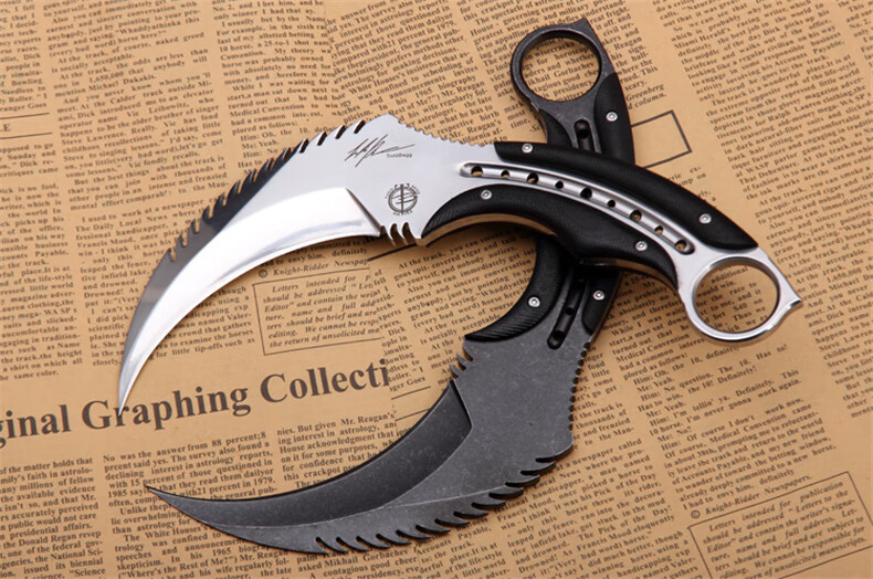 现货秒发毒蝎子鹰爪刀一体随身csgo战狼d2小刀虎爪子刀开刃防身刀具冷