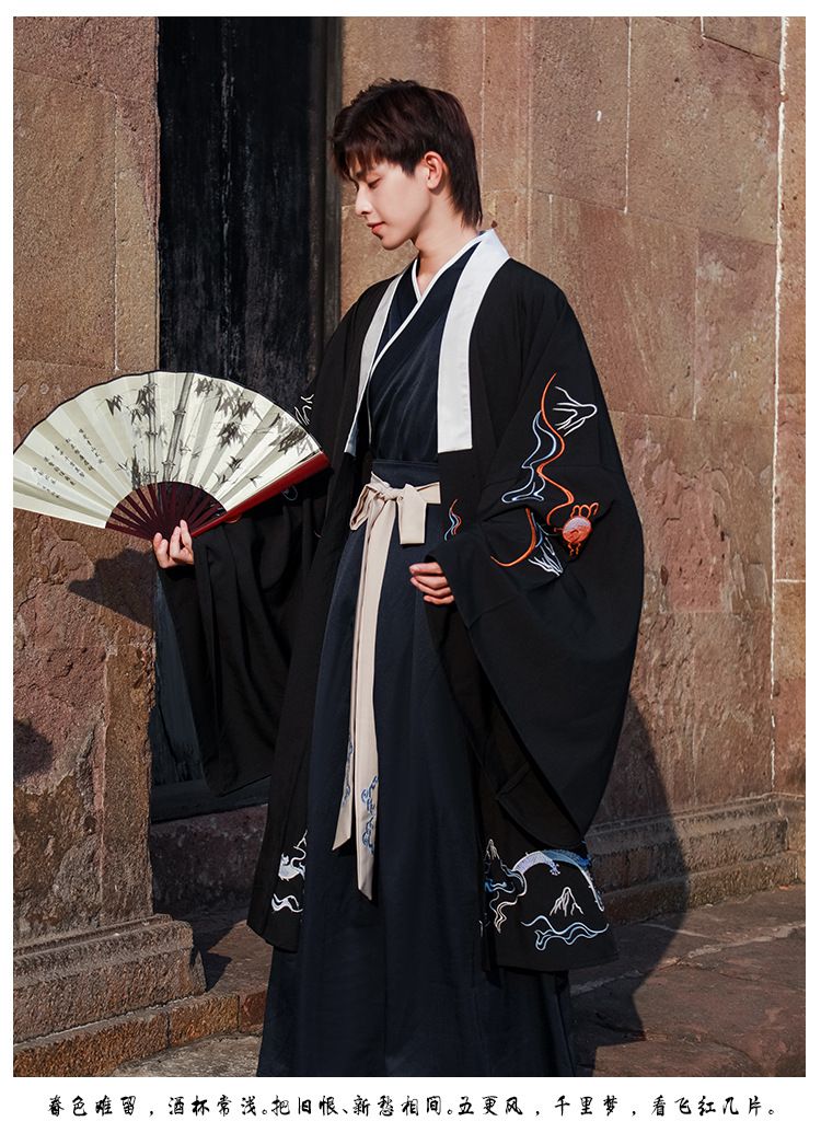 汉服男青年侠客夏季出租士古装武侠风文化节漫展走秀成人礼毕业班拍照