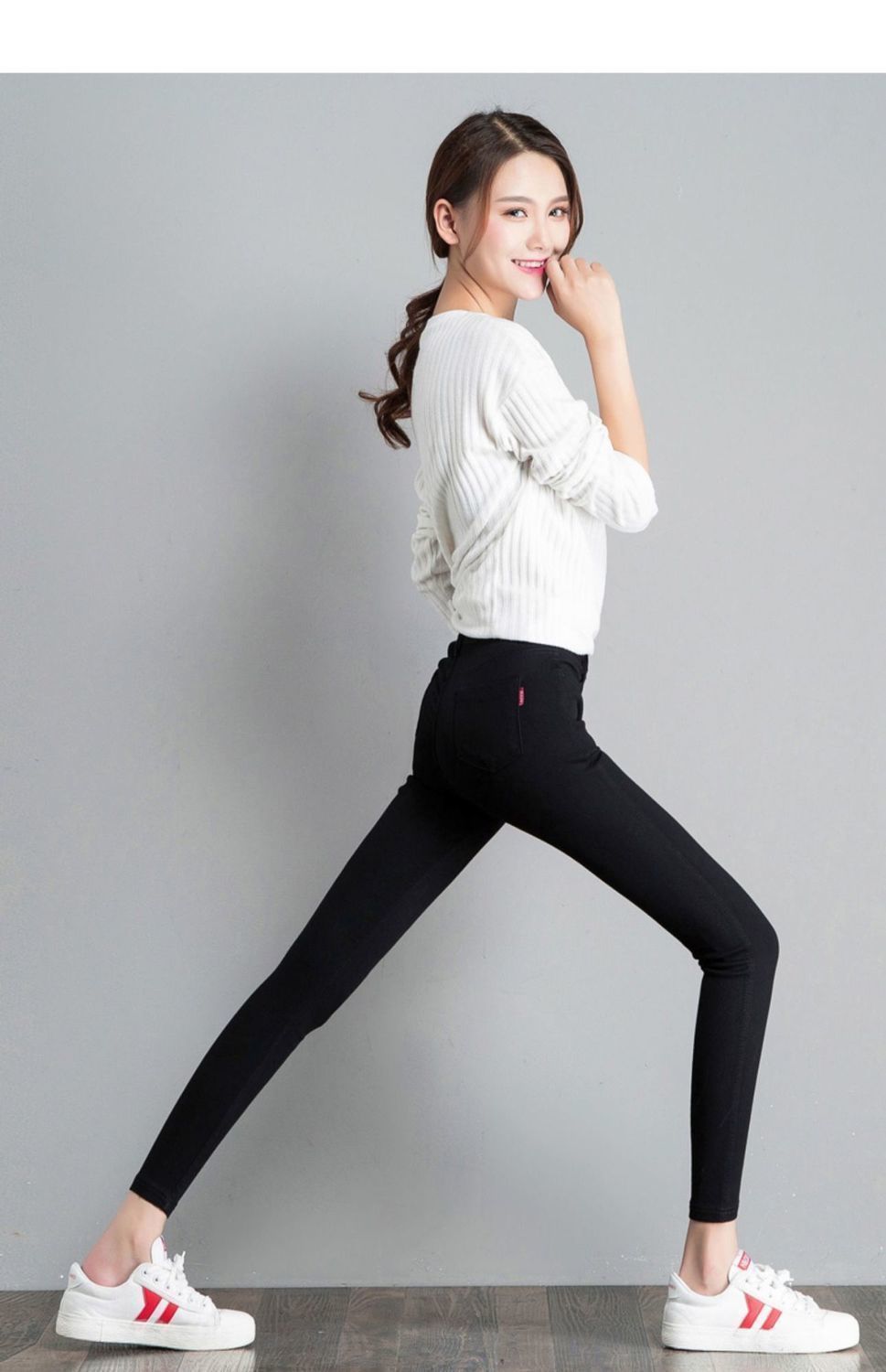 新品秋冬季新款黑色休闲打底裤女外穿加绒裤子女外穿秋冬季女裤子显瘦