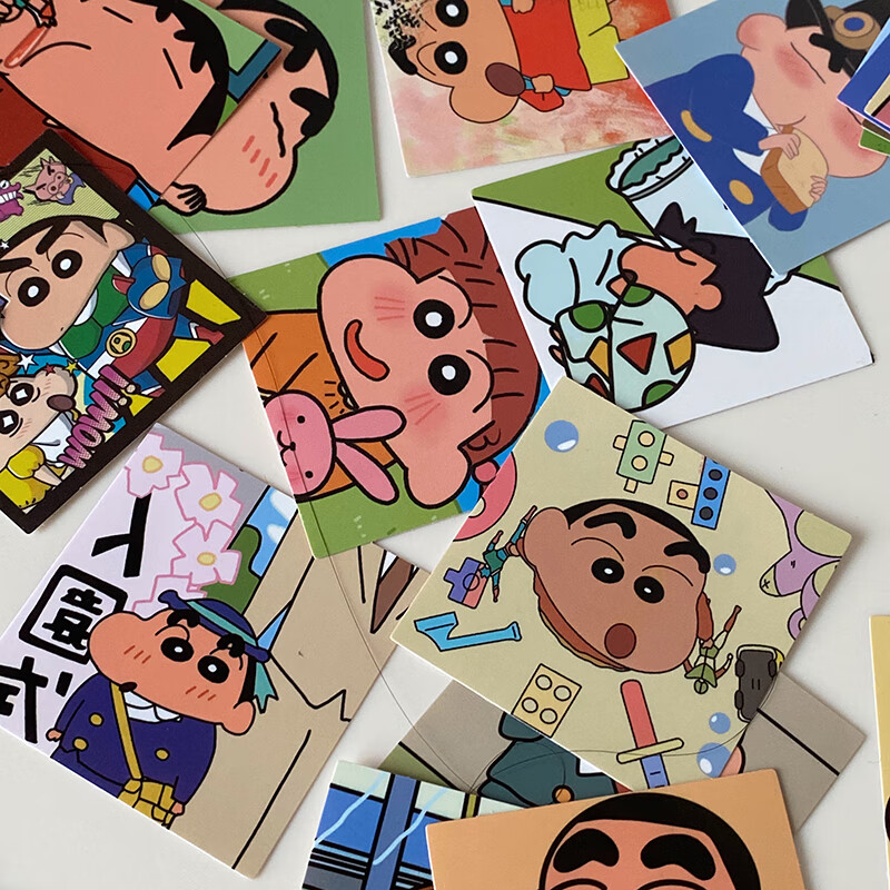 贴纸搞怪可爱动画装饰手账贴画防水学生文具手帐素材蜡笔小新贴纸54张
