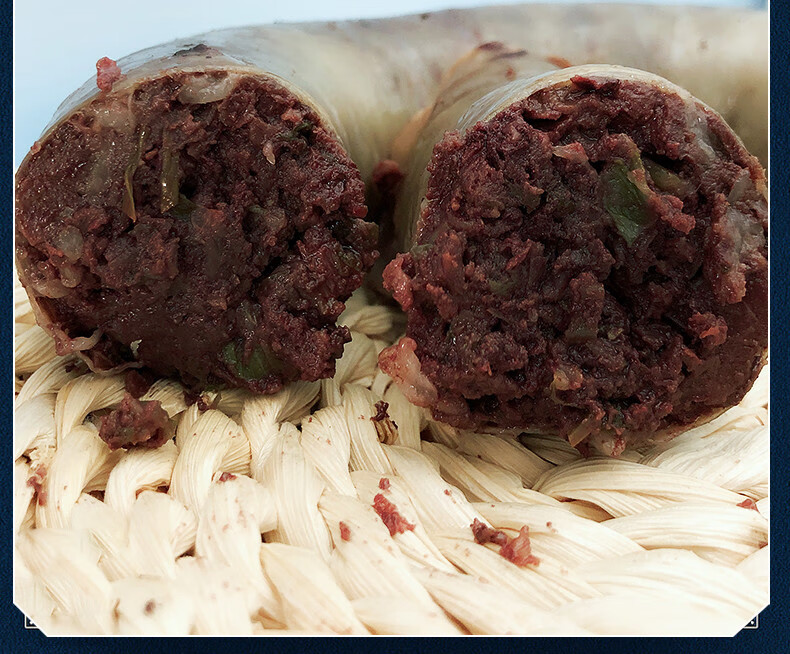 面猪血肠内蒙古东北农家自制老式真空新鲜手工500g 肥肠1斤瘦肠1斤