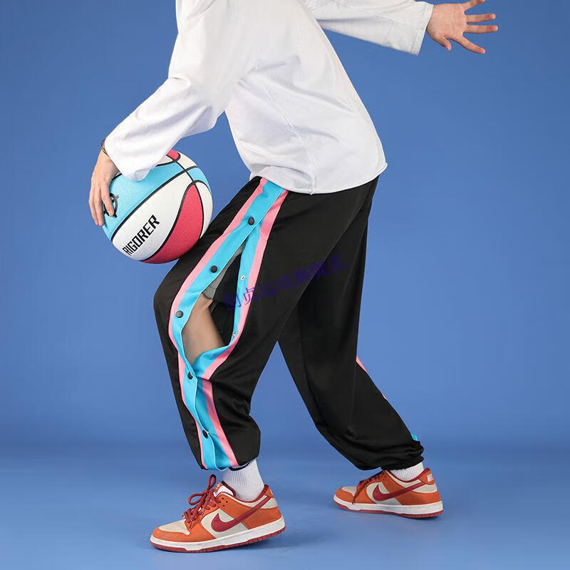 创贞腾讯体育官方旗舰运动裤男女篮球训练全开排扣裤夏季款宽松大码