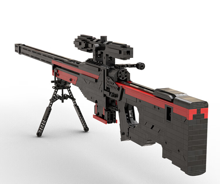 乐高枪积木枪awp拼装awm可射成高难度二西莫夫玩具csgo黑红40