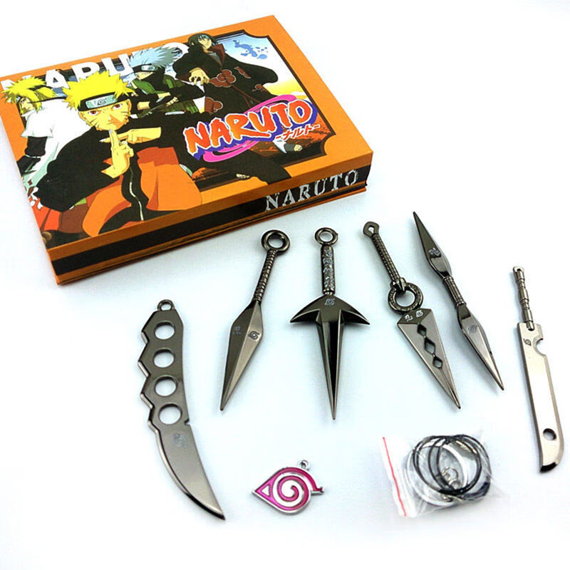 火影忍者忍具全件套金属手里剑四代目苦无道具套装七件套礼物玩具收藏