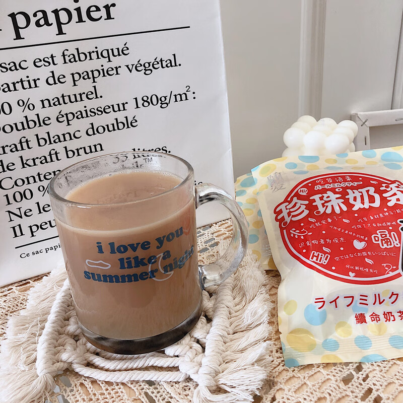 珍珠奶茶糖黑糖味可泡水可嚼夹心软糖零食奶茶糖一包