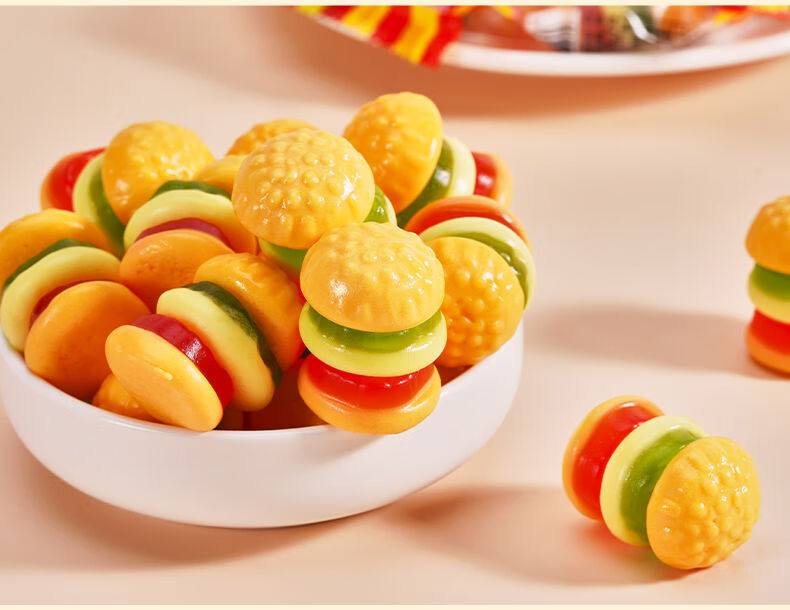 橡皮汉堡糖果汁橡皮糖可爱汉堡软糖儿童礼包糖果零食买50g50g品尝款