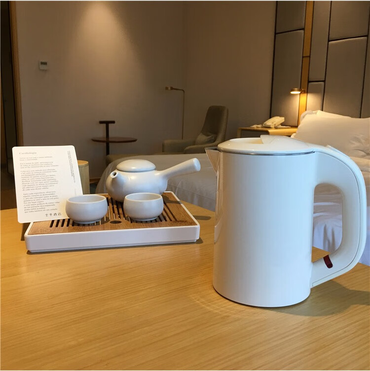 全季酒店烧水壶全季酒店电热水壶 家用办公旅行便携迷你小烧水壶双层