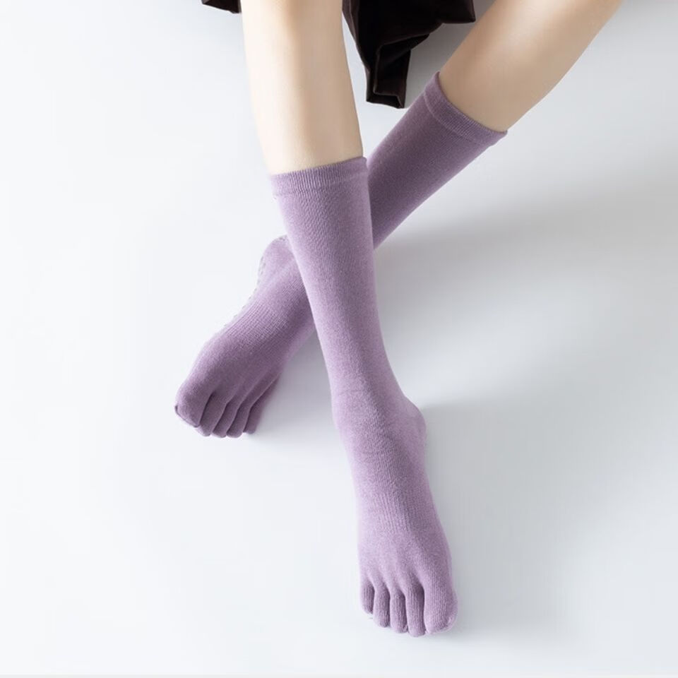 秋冬瑜伽袜高品质秋季新款长筒瑜伽袜防滑高筒加厚保暖全棉小腿袜运动