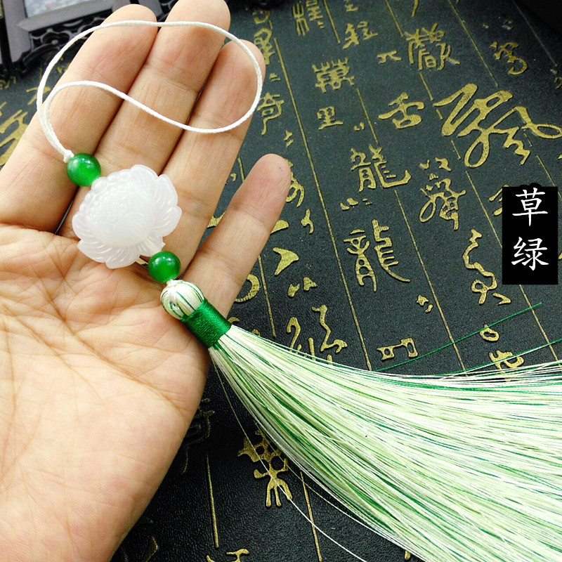 朴芬双色白玉流苏diy古风流苏穗子扇子挂件中国风扇坠车挂挂饰吊坠