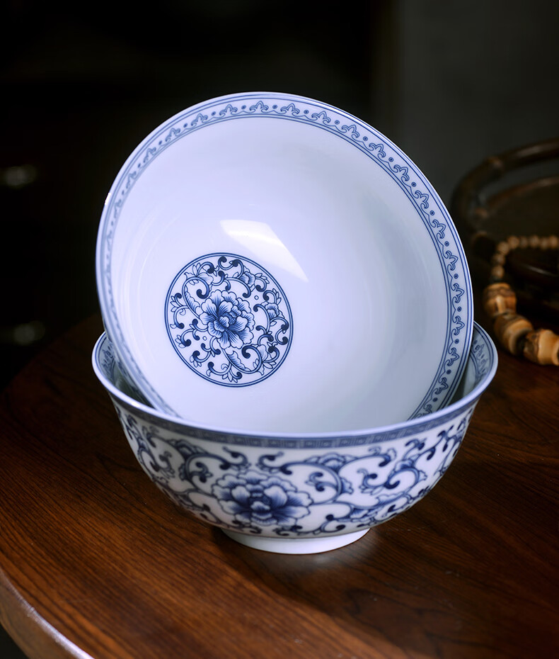 新款景德镇青花瓷碗单碗正宗景德镇陶瓷器碗青花瓷碗中式家用饭碗粥碗