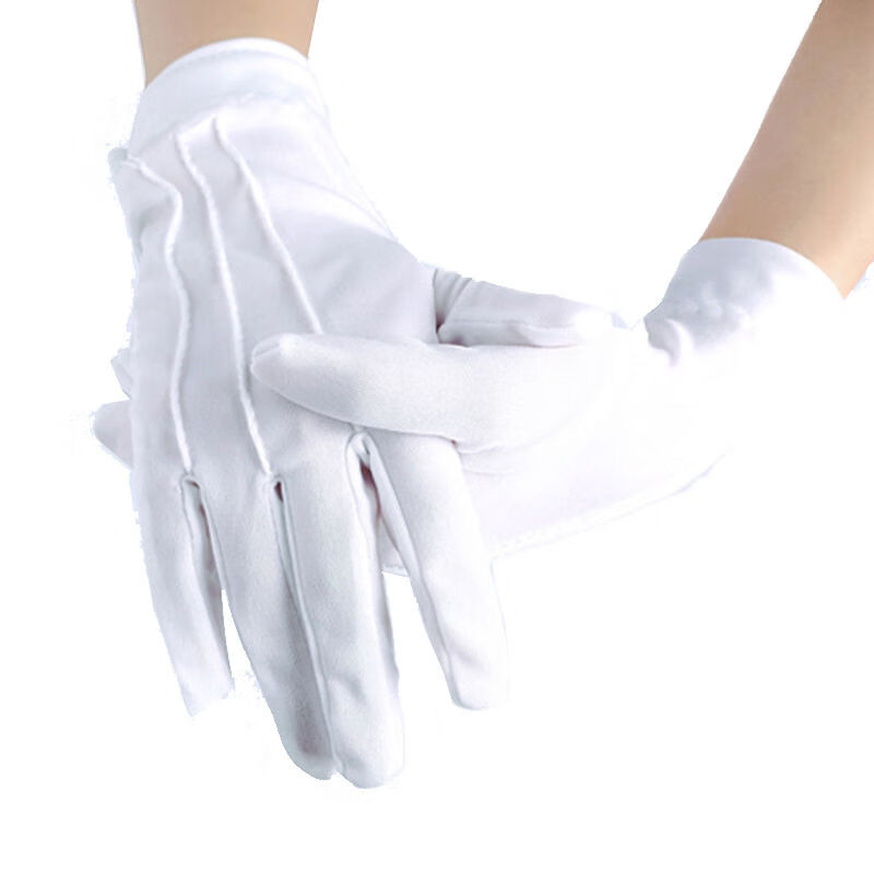 lucaly专车司机白手套三筋礼仪白手套薄款检阅表演安保夏季礼仪手套