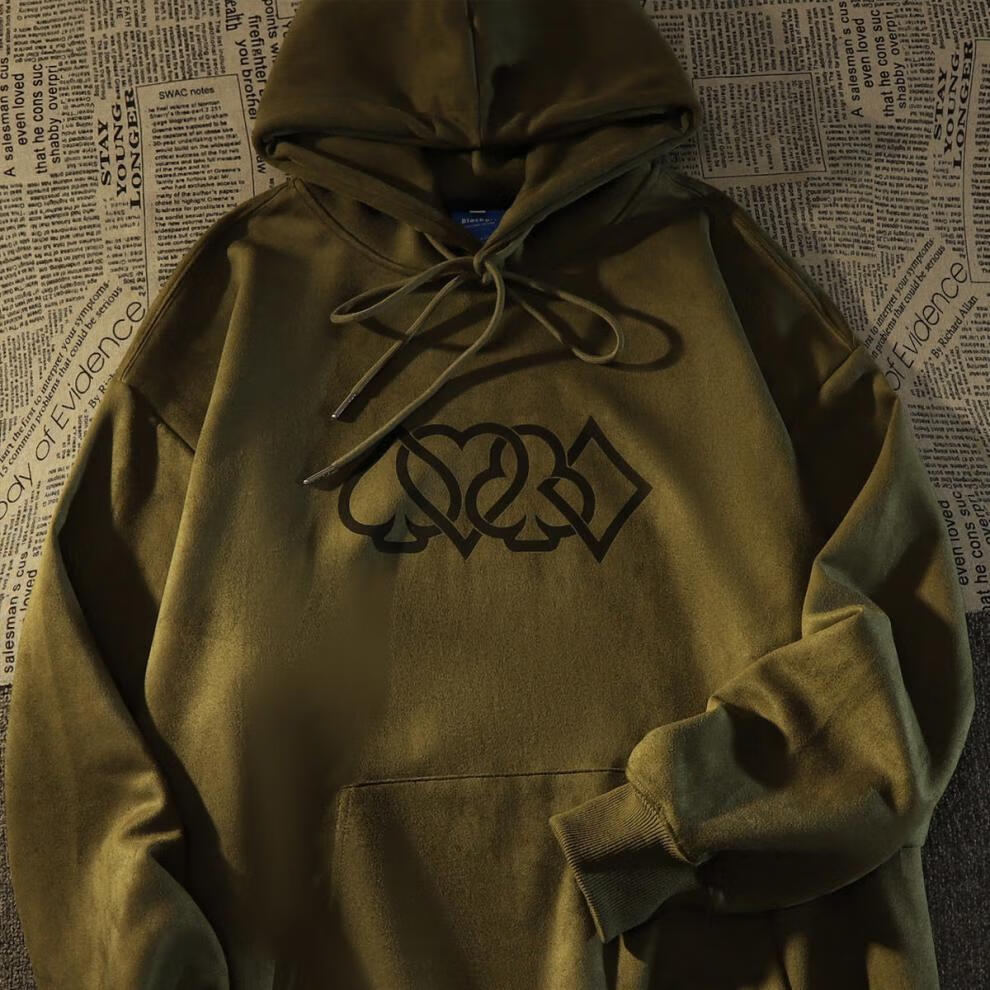 卡德迪(kadedi)graf卫衣 美式复古黑桃连帽男女ins潮宽松欧美风over