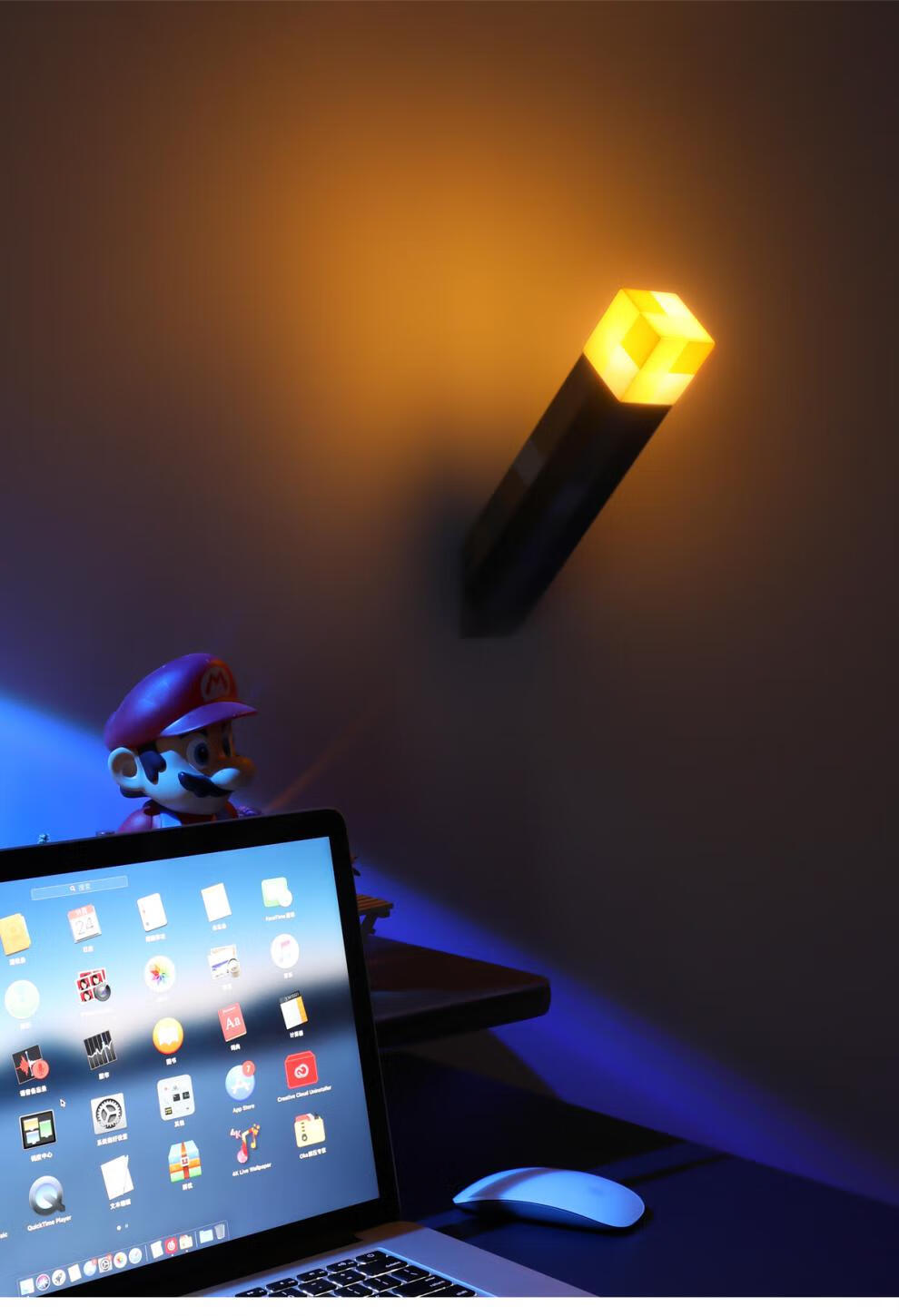 像素火把灯我的世界mc火把灯发声苦力怕小夜灯变色药水瓶灯火炬灯钻石