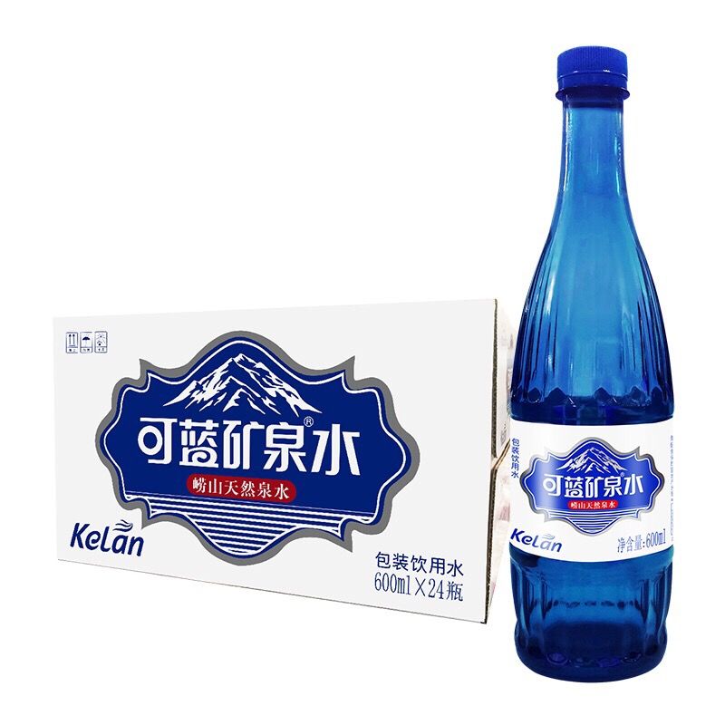 可蓝矿泉水600ml24瓶可蓝矿泉水崂山矿物质饮用水弱碱性瓶装水整箱600