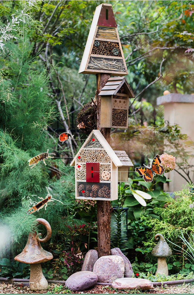 掬涵益昆虫屋庭院花园户外摆件果蔬保护自动除虫科普生态观察民宿装饰