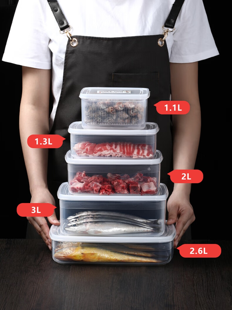 冰柜冷冻保鲜盒家用保鲜盒食物密封收纳盒冰箱冷冻室专用储藏盒冰柜