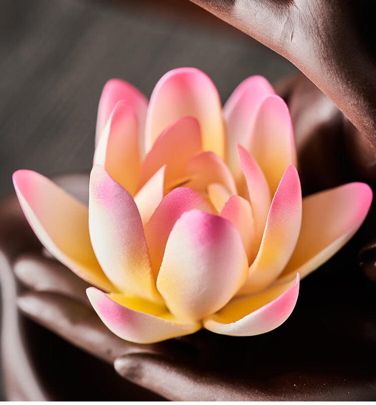 茶宠摆件中式禅意佛手倒流香炉摆件创意灯圈玄关办家居摆件 佛手莲花