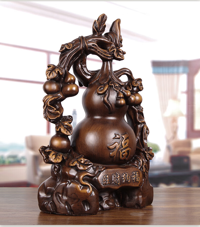 品乔迁新居礼品实用送朋友小号花梨木旺财纳福高28厘米精雕送手提礼盒