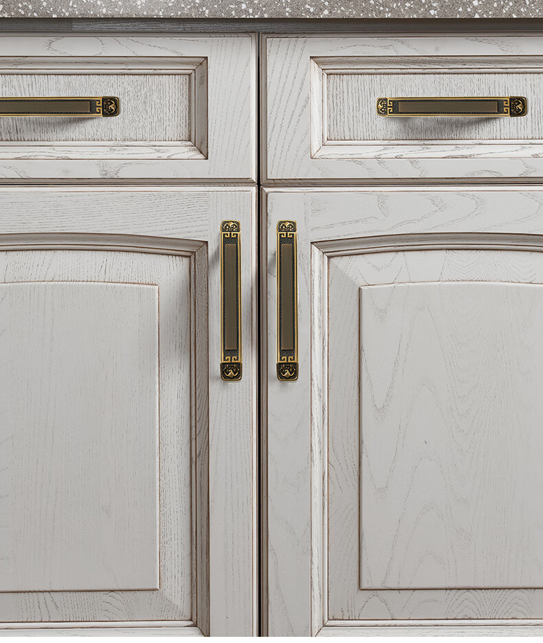 拉手老铜匠顾家全铜新中式柜门拉手复古橱柜门把手中式衣柜抽屉铜拉手