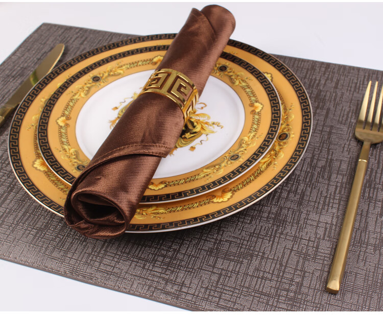 酒店布艺口布餐巾西餐厅折花布席巾擦杯布会所包厢餐垫布香槟色4848cm