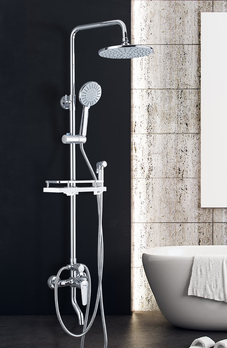 官方京品九牧淋浴花洒套装旗舰全铜增压家用浴室卫生间洗澡沐浴淋雨器