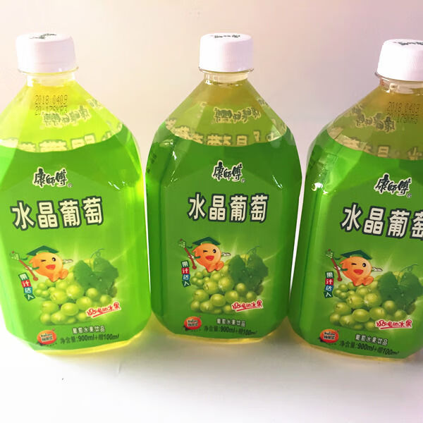 康师傅水晶葡萄 1升 8瓶果汁饮料 水蜜桃 鲜果橙 水晶葡萄 三种口味拼