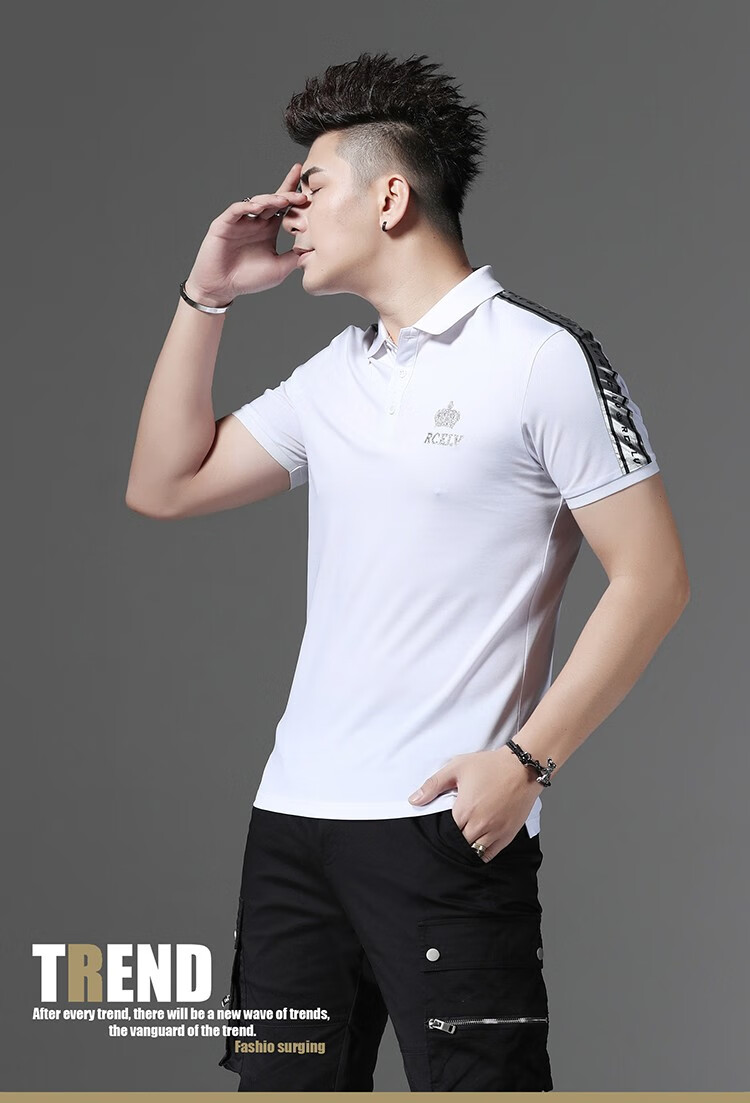 赫尔哈顿ectorhardenpolo衫男新款夏季男装时尚翻领修身短袖t恤休闲体