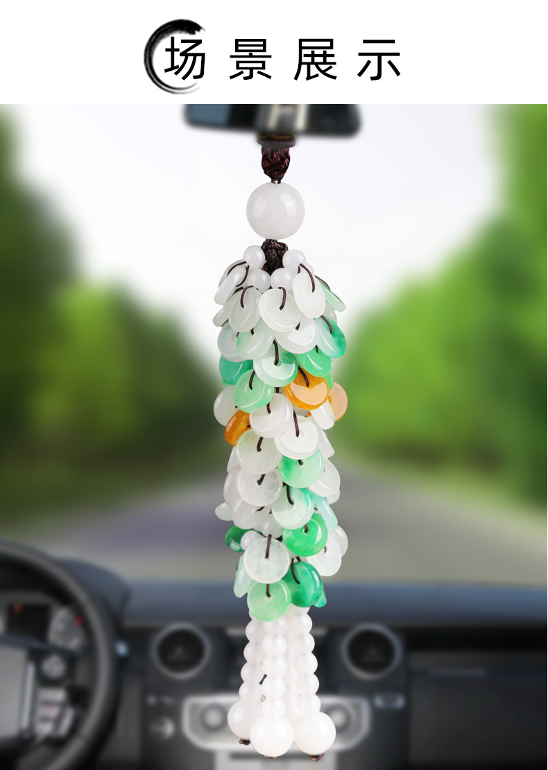 适用汽车挂件车内饰品天然翡翠玉石创意车载吊坠保平安后视镜挂饰辣椒