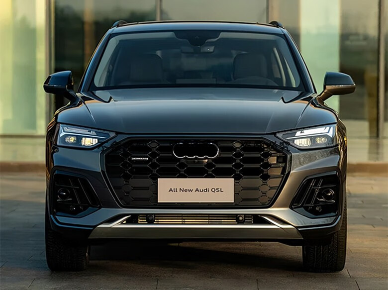 适用于奥迪q5l改装全黑中网21 22款q5l升级黑光包前脸套件黑武士 哑光