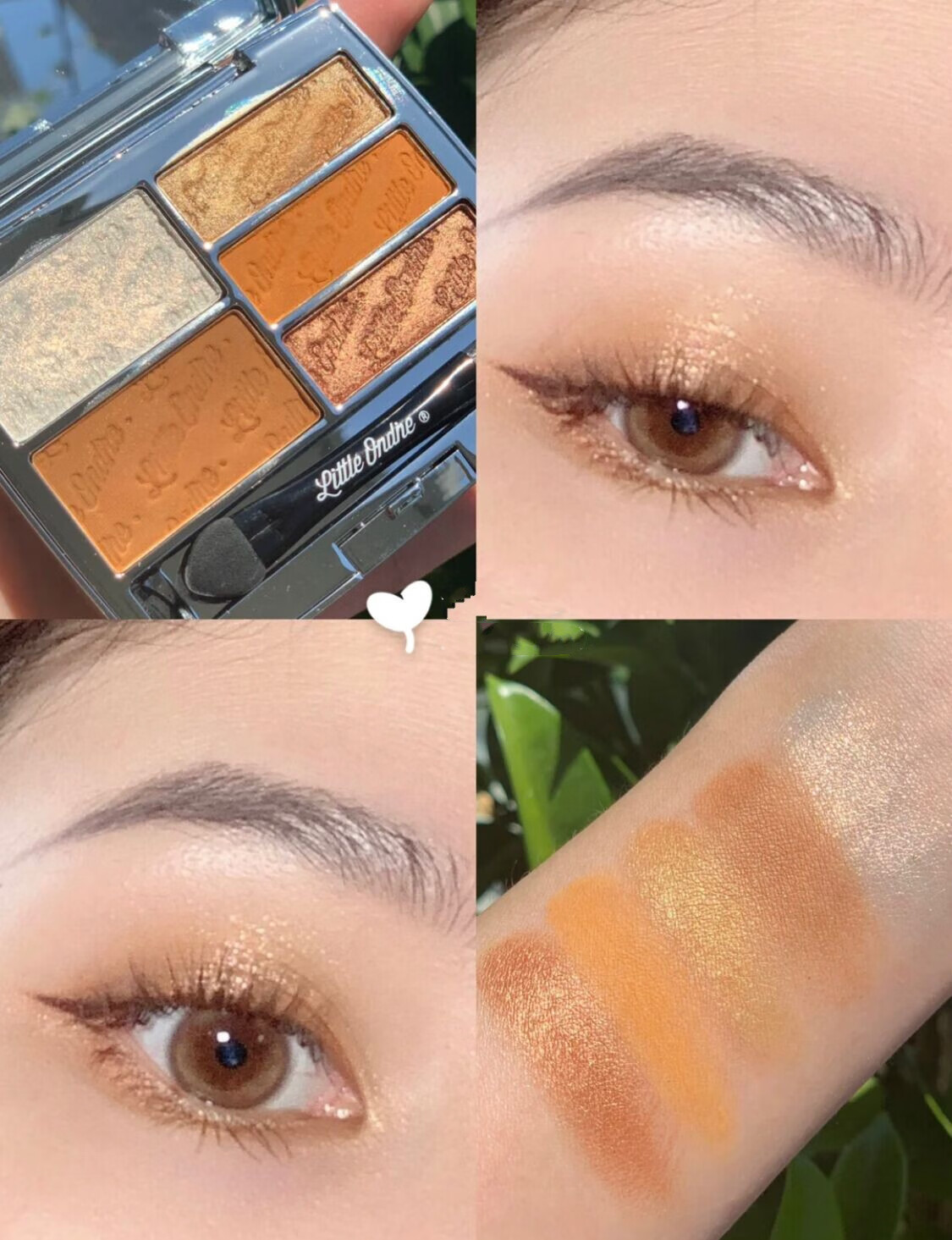 小奥汀眼影小光碟五色眼影盘哑光珠光闪粉大地色紫色蜜桃盘小奥丁 01